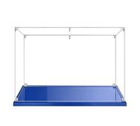 MADEHAY Vitrina Acrílica Transparente Antipolvo,para Lego Modelo Serie 9398 21320 41450 70631 70909 Grand Caja de Exhibición. Base Azul (1, 45x25x30cm)