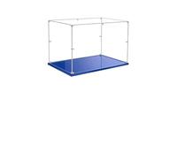 MADEHAY Vitrina Acrílica Transparente Antipolvo,para Lego Motocicleta Modelo Serie 42130 42159 42202 43179 60047 80036 Grand Caja de Exhibición. Base Azul (1, 50x25x40cm)