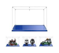 MADEHAY Vitrina Acrílica Transparente Antipolvo,para Lego Star Wars Helmet Collection 75274 75276 75327 75328 Grand Caja de Exhibición. Base Azul (1, 35x20x25cm)