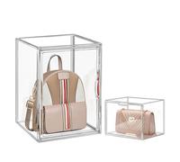 MADEHAY Vitrina para Bolso，Caja de Exhibición de Acrílico Transparente, Plexiglass Vitrina Expositora，Vitrina de Muñecas con Puerta para Figuras Coleccionabl (10, 36x27x27cm)