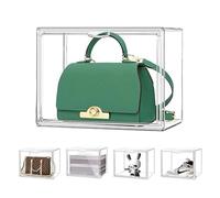 MADEHAY Vitrina para Bolso，Caja de Exhibición de Acrílico Transparente, Plexiglass Vitrina Expositora，Vitrina de Muñecas con Puerta para Figuras Coleccionabl (3, 36x22x27cm)
