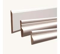 MadeInNature - Moldura de pared, madera media blanca, longitud 2 metros, cornisa de madera prepintada resistente y fácil de colocar, modelos y tamaños a elegir (7958, lote de 50 metros)