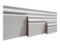 MadeInNature, Zócalo de medio moldeado de estilo Luis XV prepintado blanco de muy alta calidad, diferentes dimensiones, fabricación francesa (largo. 2 m Altura: 15 cm, 20 ml)