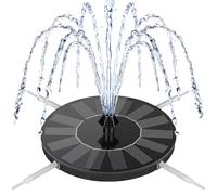 Mademax - Fuente solar flotante e independiente con bomba de agua mejorada de 1,4 W y 4 boquillas para bebederos para pájaros, jardines, estanques, piscinas o exteriores