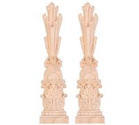 Madera Aplique de Columna Romana 2 Piezas Tallada | Decoración Clásica Vintage, Textura Fina y Líneas Claras, Adecuado para Proyectos DIY y Hoteles
