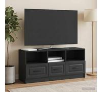 Madera de Ingeniería Minimalista Bajo 102 x 34 5 x 47 cm Negro | Soporte para TV Negro 102x34,5x47 cm Madera de Ingeniería con 3 Cajones y Almacenamiento, Mueble de Entretenimiento Sala de