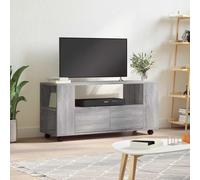 Madera de ingeniería resistente con amplio almacenaje moderno Gris 102 x 34 | Mueble de TV madera de ingeniería gris Sonoma 102x34,5x43 cm con ruedas, soporte multimedia para salón y dormitorio, robusto