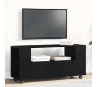 Madera ingeniería resistente con amplio almacenamiento para salón | Mueble TV con Ruedas Madera Ingeniería Roble Negro 102x34,5x43cm Aparador Salón Almacenaje