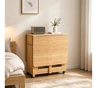Madera Maciza Juego de Mesa de Comedor Plegable con 4 Sillas, 1,4 m