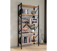 Madera Metal Almacenamiento Estante Estantería Deco Libros Estante Insasi 5 Madera Metal Almacenamiento Estante Estantería Deco Libros Estante Insasi 5 Roble miel