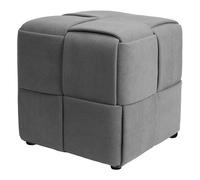 Madera Nieve Taburete Puff Cuadrado de Pana 40x40x40 cm - Reposapiés Otomano Tapizado, Asiento Cubo Moderno para Salón, Dormitorio y Entrada, Diseño Elegante y Cómodo, Gris