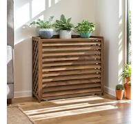 Madera Protector Aire Acondicionado Exterior Cubre Aire Acondicionado Madera Grande Funda Aire Acondicionado Exterior Valla Madera Soporte Para Plantas Interior Protección Contra La Lluvia Y El Sol(10