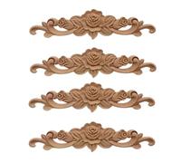 Madera Tallada Aplique Largo De Madera Natural Tallada De 4 Piezas Adecuado Para Muebles Y Armarios Molduras De Madera Sin Pintar Accesorios Decorativos Vintage De 40 X 9cm