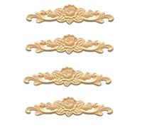 Madera Tallada Para Muebles 4 Apliques De Madera Maciza Tallada Con Diseño De Rosas Y Flores Decoración Floral Horizontal Para Puerta O Pared 20 X 5cm