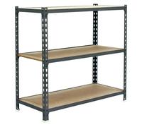 Maderclick Estantería metálica (Al x An x Pr: 100 x 90 x 30 cm, Capacidad de carga por balda: 150 kg, Número de baldas: 3 ud., Inserción, Gris)