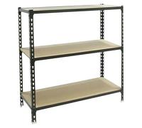 Maderclick Estantería metálica (Al x An x Pr: 100 x 90 x 50 cm, Capacidad de carga por balda: 150 kg, Número de baldas: 3 ud., Inserción, Antracita)