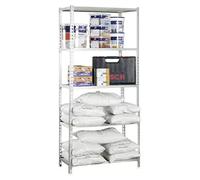 Maderclick Estantería metálica Megaplus (Al x An x Pr: 200 x 120 x 50 cm, Capacidad de carga por balda: 200 kg, Número de baldas: 5 ud., Inserción,...