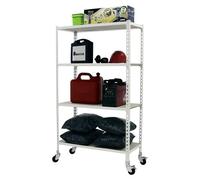 Maderclick Estantería metálica Mobile (Al x An x Pr: 157,5 x 90 x 40 cm, Número de baldas: 4 ud., Inserción, Blanco)