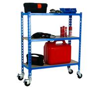 Maderclick Estantería metálica Mobile Superplus (Al x An x Pr: 97,5 x 110 x 30 cm, Número de baldas: 3 ud., Inserción, Azul)