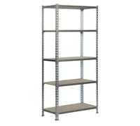 Maderclick Estantería metálica Plus (Al x An x Pr: 200 x 100 x 40 cm, Capacidad de carga por balda: 150 kg, Número de baldas: 5 ud., Inserción,...