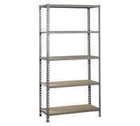Maderclick Estantería metálica Superplus (Al x An x Pr: 200 x 110 x 40 cm, Capacidad de carga por balda: 200 kg, Número de baldas: 5 ud.,...