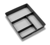 madesmart Bandeja organizadora clásica de cajones de 4 compartimentos, contenedor de almacenamiento multiusos de plástico para cajones, granito