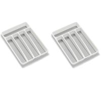 madesmart Mini Bandeja para Cubiertos en cajón, Color Blanco (Paquete de 2)