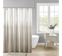 Madison Park Ara - Cortina de Ducha, diseño Seersucker con Estampado Degradado, decoración Moderna de baño, Lavable a máquina, Pantalla de privacidad de Tela, 72 x 72 Pulgadas, Color Gris Pardo