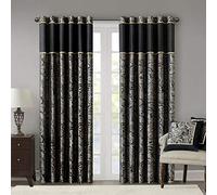 Madison Park Aubrey Jacquard - Par de Paneles Negros (108 Pulgadas)