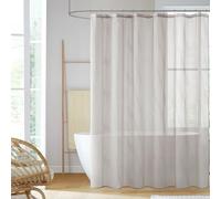 Madison Park Cortina de Ducha Anna Sheers, diseño de Rayas texturizadas, decoración Moderna de Mediados de Siglo, Lavable a máquina, Pantalla de privacidad de Tela 72 x 72 Pulgadas, Color Gris