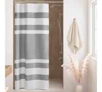 Madison Park Cortina de Ducha de Punto gofre para baño, 3M Scotchgard, gestión de la Humedad, Cortinas de Ducha Modernas de Calidad de SPA para baño, 36 x 72 Pulgadas, Color Gris