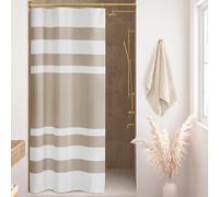 Madison Park Cortina de Ducha de Punto gofre para baño, 3M Scotchgard, gestión de la Humedad, Cortinas de Ducha Modernas de Calidad de SPA para baño, 91 x 182 cm, Color Gris Pardo