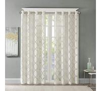 Madison Park Eden - Cortinas para Dormitorio (50 x 95 cm), diseño geométrico con Ojales, Color Marfil