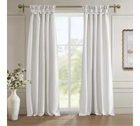 Madison Park Emilia Total Cortinas de Seda sintética, para decoración de Sala de Estar, Aislamiento térmico, Bloqueo de luz, para Dormitorio y Apartamentos, 50 x 95, Color Blanco Opaco
