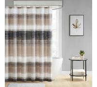 Madison Park Essentials Cortina de Ducha con Estampado de Acuarela, Cortina de Ducha Multicolor Gris Topo para baño, baño Moderno, Lavable a máquina, Cortina de Ducha de Tela de Microfibra, Saben, 72