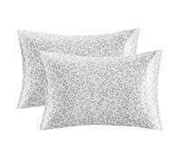 Madison Park Essentials - Juego de 2 Fundas de Almohada de satén para Cabello y Piel, lujosamente Suaves, sedosas con Brillo Natural, Frescas al Tacto, sin Arrugas, Lavables a máquina, Estampado de