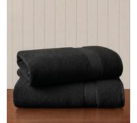 Madison Park Juego de 2 Toallas de baño de 800 g/m² de Gran tamaño, 86 x 173 cm, 100% algodón, Altamente absorbentes, Calidad de Hotel, SPA, para baño, Color Negro