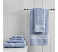 Madison Park Juego de toallas de baño 100% algodón orgánico, calidad de hotel y spa, altamente absorbentes, de secado rápido, incluye para ducha, lavado de manos y toalla facial, varios tamaños, azul,