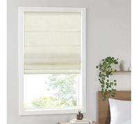 Madison Park Kyler - Persianas Romanas sin Cordones, Panel Individual, Tela Ligera de Mezcla de Lino, diseño Natural, fácil instalación, persiana de Ventana con Filtro de luz, decoración de