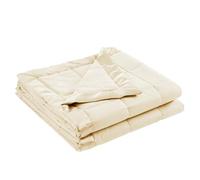Madison Park - Manta Alternativa al plumón con Ribete de satén y Tratamiento prémium 3M Scotchgard Que repele la Humedad, Suave y Ligera para sofá en Cualquier Temporada, Windom, Doble/Queen, Crema