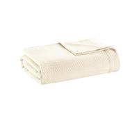Madison Park Manta Ligera de Verano 100% algodón Egipcio, diseño de Punto gofre Transpirable, Manta Suave y acogedora para Todas Las Estaciones para Cama, sofá o sofá, Color Crema, tamaño Individual
