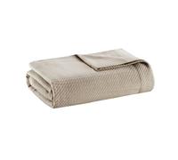 Madison Park Manta ligera de verano 100% algodón egipcio, diseño de punto gofre transpirable, manta suave y acogedora para todas las estaciones para cama, sofá o sofá, tamaño individual caqui (66 x 90