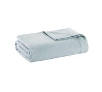 Madison Park Manta Ligera de Verano 100% algodón Egipcio, diseño de Punto gofre Transpirable, Manta Suave y acogedora para Todas Las Estaciones para Cama, sofá o sofá, Color Azul Claro, tamaño King
