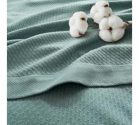 Madison Park Manta Suave certificada 100% algodón Egipcio Transpirable y acogedora, diseño clásico de Punto gofre, Funda Ligera de Lujo para Todas Las Estaciones para Cama, sofá y