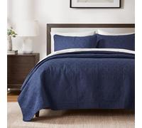 Madison Park Quebec - Juego de Funda de edredón para Cama King o Cal King (3 Piezas), Color Azul Marino