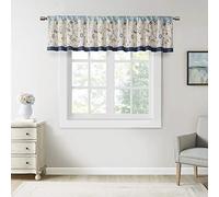 Madison Park Serene Juego de Cama y Cortina para Ventana, Poliéster, Azul Marino, W 18" x L 50" (1 Panels)