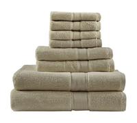 Madison Park Signature - Juego de 8 Toallas de baño de Lujo 100% algodón de 800 g/m², Altamente absorbentes, de Secado rápido, Calidad de Hotel y SPA para baño, Varios tamaños, Beige
