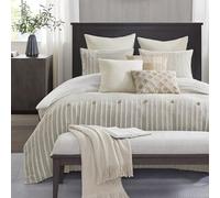 MADISON PARK SIGNATURE Juego de edredón Jacquard de algodón Marfil MPS10-496