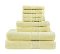 MADISON PARK SIGNATURE Juego de Toallas de baño 100% algodón de 800 g/m², Altamente absorbentes, de Secado rápido, Calidad de Hotel y SPA para baño, Varios tamaños, Color Amarillo, 8 Piezas