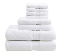 Madison Park Signature - Juego de Toallas de baño de Lujo 100% algodón de 800 g/m², Altamente absorbentes, de Secado rápido, Calidad de Hotel y SPA para baño, Varios tamaños, Color Blanco, 8 Piezas